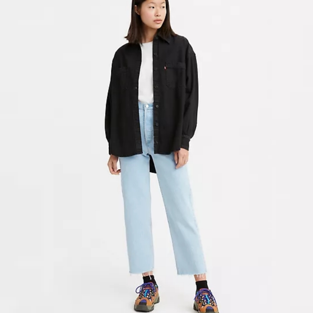 Levi's Ribcage Straight Ankle Raw Hem Jeans